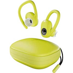 Skullcandy Push Ultra True bezvadu sporta austiņas ar Bluetooth tehnoloģiju, sviedru un ūdens izturīgas (IP67), kopējais akumulatora darbības laiks 40 stundas — elektriski dzeltens