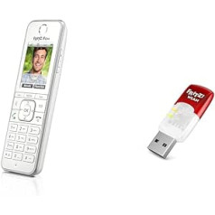 AVM FRITZ!Fon C6 DECT Comfort Telephone (High-Quality Colour Display, HD Telephony, Internet/Comfort Services, Control FRITZ!Box Functions) White, German Version & FRITZ! WLAN Stick AC 430 MU-MIMO