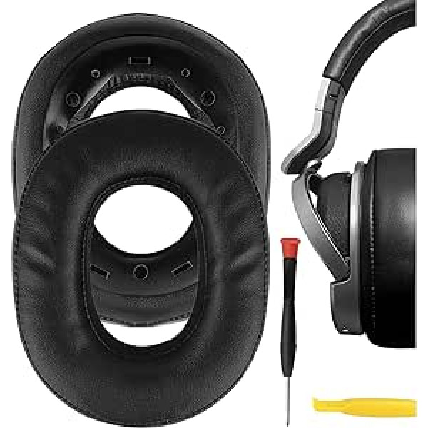 Geekria austiņu spilventiņu nomaiņa priekš Sony MDR-HW700, MDR-HW700DS bezvadu austiņu ausu spilventiņa/ausu spilventiņa/ausu uzlikas/ausu vāciņa/ausu spilventiņu remonta daļas (melnas)