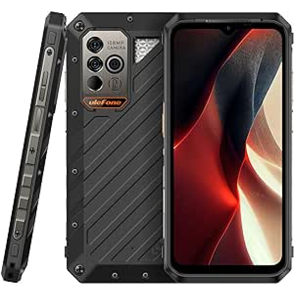 Ulefone Power Armor 18 Ultra 5G āra mobilais tālrunis bez līguma, 108MP kamera, izmērs 7050 24GB + 512GB, tūlītējas lasīšanas termometrs, 6,58 collu 120Hz FHD+, IP68 IP69K Android 13 viedtālrunis, 9600