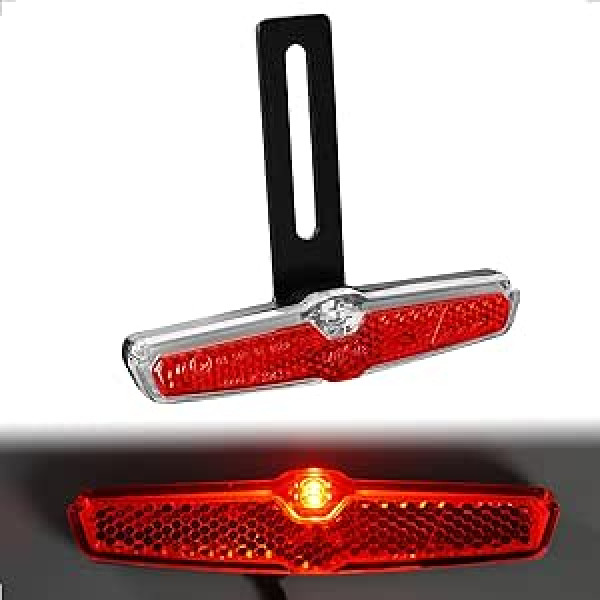 evermotor Universāls motocikls LED aizmugurējā luktura bremžu gaisma E24, atstarotājs aizmugurējais motocikls, 6-58 V, IPX6 ūdensizturīgs, E apstiprināts, ar T veida turētāju