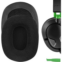 Geekria Comfort Velours-Ersatz-Ohrpolster für Turtle Beach Ear Force Recon 50 50P 60P 150 Camo Call of Duty Advanced Warfare Gaming-Kopfhörer, Ohrmuscheln, Reparaturteile (schwarz)