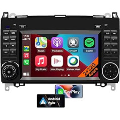 Android 13 Car Radio Stereo GPS navigācija priekš Mercedes Benz W169 B200 W245 W639 Vito Viano W906 Sprinter, 7 collu 2 DIN skārienekrāns, atbalsta CarPlay/Android Car + Bluetooth WiFi (4 kodolu 2GB + 32GB)