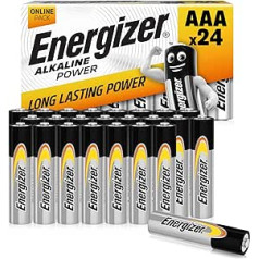 Energizer AAA baterijas, sārma baterijas, iepakojumā 24