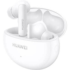 HUAWEI FreeBuds 5i bezvadu Bluetooth austiņas, augstas izšķirtspējas audio, daudzrežīmu ANC, 28 stundu akumulatora darbības laiks, dubults savienojums, ērts valkāšanai, balts