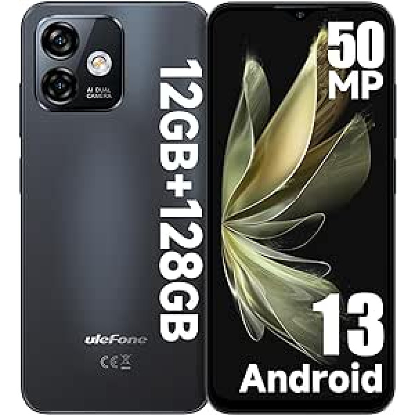 Ulefone Note 16 Pro mobilais tālrunis 12 GB + 128 GB/256 GB paplašināma 50 MP kamera, astoņkodolu Android 13 viedtālrunis bez līguma 6,52 collu displejs 4400 mAh 4 G divu SIM karte mobilais pirkstu nospiedums, sejas ID GPS OTG -