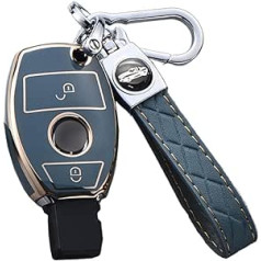 ontto Smart automašīnas atslēgu futrālis der bezatslēgas Mercedes Benz ABCESM klasei Viano Vito Metris GLE GLC tālvadības pults vāciņš Key Fob TPU aizsargapvalks Key Case 2 pogas pelēks