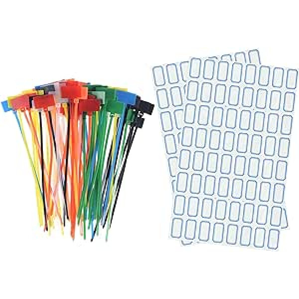 ieguves karte 70 Stück Nylon-Kabelbinder, Etikettenmarker, selbstschließend, zum Markieren und Organisieren, 7 Farben