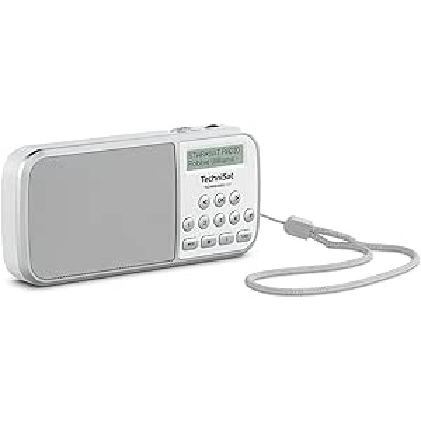 TechniSat TECHNIRADIO RDR Portable DAB+/FM Radio (LCD Display, Favourite Memory, Direct Dial Buttons, Headphone Jack, USB, AUX-in, LED Torch, Changeable Battery, 1 Watt) White