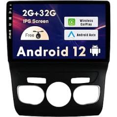 SXAUTO Android 12 IPS automašīnas radio, kas piemērots Citroen C4 C4L DS4 (2013-2017) - Iebūvēts Carplay/Android Car - Bezmaksas atpakaļgaitas kamera - 2G + 32G - Stūres vadība WiFi DAB Fast Boot - 2 DIN 10.1