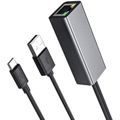 Fire TV Stick Ethernet adapteris Fire Stick un Chromecast ierīcei, Chromecast Ultra 4K, Fire TV Cube, Chromecast 3/2/1, Micro USB uz LAN RJ45 ar strāvas vadu, ko piedāvā Dragon Trading