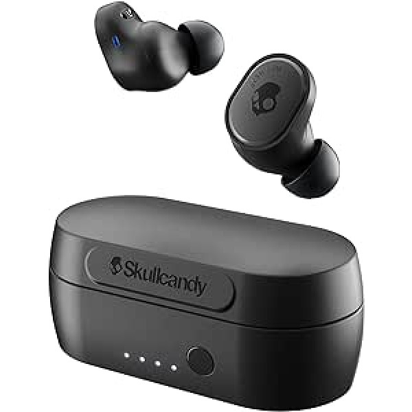 Skullcandy Sesh Evo ieliekamās Bluetooth austiņas ar mikrofonu, True Wireless, sviedru, ūdens un putekļu izturīgas (IP55), kopējais akumulatora darbības laiks līdz 24 stundām — melns