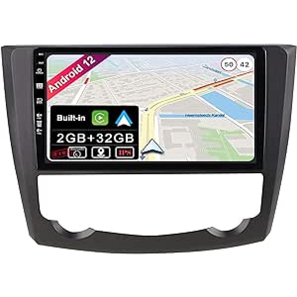 JOYX Android 12 IPS automašīnas radio, kas piemērots Renault Kadjar (2015-2019) - Iebūvēta CarPlay Android automašīna - Bezmaksas atpakaļgaitas kamera - 2G + 32G - 9 collu 2 DIN - DSP DAB stūres vadība WiFi Fast Boot