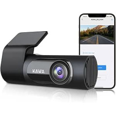 KAWA Car Camera Dash Cam 2K 1440P Full QHD Dash Camera 30 kadri/s — balss vadība, 360° rotējošs korpuss, 145° platleņķa paneļa kamera, WDR ar Super Night Vision, 24h parkošanās uzraudzība un G-sensors, D6