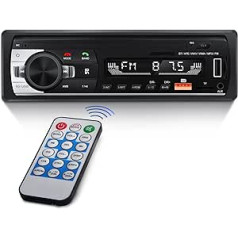 NHOPEEW Bluetooth stereo automašīnas stereo ar FM/TF/USB/EQ/AUX ieeju, 1 DIN automašīnas radio ar tālvadības pulti