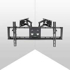 Unho® Wall Mount TV Swivel Tilting TV Corner Bracket for LED LCD Plasma TVs from 32 - 65 Inch Max 35 kg VESA 600 x 400 Universal VESA Mount with Ultra Strong Double Arm