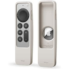 elago R5 lokatora korpuss, kas ir savietojams ar Apple TV 4K Siri Remote 3. paaudzi (2022. gads) un 2. paaudzi (2021. gads) un ir saderīgs ar Apple AirTag (Taupe)