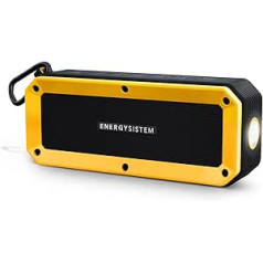 Energy Sistem Outdoor Box Bike (Bluetooth, Freisprechfunkn, 10 W, MicroSD, FM radio, Audio-In, spritzwassergeschützt und schlagfest, Taschenlampe, Zubehör) - Gelb