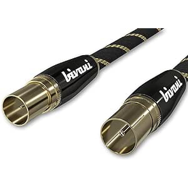 bivani Elite sērijas antenas kabelis 2 m Premium koaksiālais M/F koaksiālais kabeļtelevīzija kabeļtelevīzija radio DVB-T DVB-T2 DVB-C DVB-S DVB-S2 DAB Full HD UltraHD UHD HDTV televizors Elite sērija 2 m