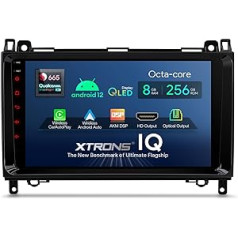 XTRONS 9 collu Android 12 automašīnas radio ar satelīta navigācijas sistēmu Qualcomm 665 astoņkodolu 8 GB 256 GB iebūvēts 4G LTE CarAutoPlay Android automašīnas AKM DSP HD izeja, izvēles OBD DVR DAB TPMS, kas paredzēts Mercedes Benz W