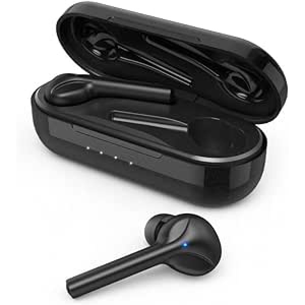 Hama Bluetooth bezvadu austiņas (in-ear austiņas, īpaši vieglas austiņas bez kabeļa, True Wireless austiņas ar balss vadību, skārienvadību un mikro) Melns