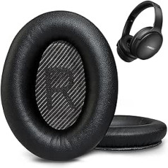 AHG Premium QC45 rezerves ausu spilventiņi saderīgi ar Bose QuietComfort 45/Bose QC45 troksni slāpējošām austiņām.Premium proteīna āda, īpaši biezas augsta blīvuma putas un izturīgas