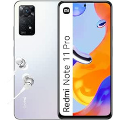 Xiaomi Redmi Note 11 Pro, viedtālrunis + austiņas, 6 + 128 GB mobilais tālrunis bez līguma, 6,67 collu 120 Hz FHD + AMOLED displejs, 67 W turbo uzlāde, 108 MP kamera, Polar White (DE versija, Amazon