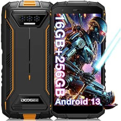 DOOGEE S41 Max āra mobilais tālrunis bez līguma Android 13, 16 GB RAM, 256 GB ROM/TF 1 TB, āra viedtālrunis, 5,5 collu HD+ displejs, 6300 mAh, 13 MP + 8 MP, IP68/69K ūdensizturīgs, dubultā 4G SIM karte, seja