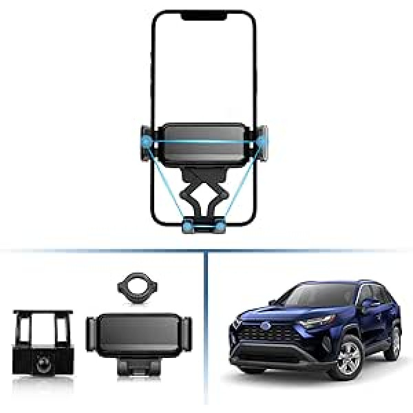 „Coleya“ automobilinis mobiliojo telefono laikiklis, suderinamas su „Toyota RAV4 2019-2023“, RAV4 priedai, „Gravity“ automobilio telefono laikiklis, 360° pasukamas automobilio mobiliojo telefono laikiklis, suderinamas su visais išmaniaisiais