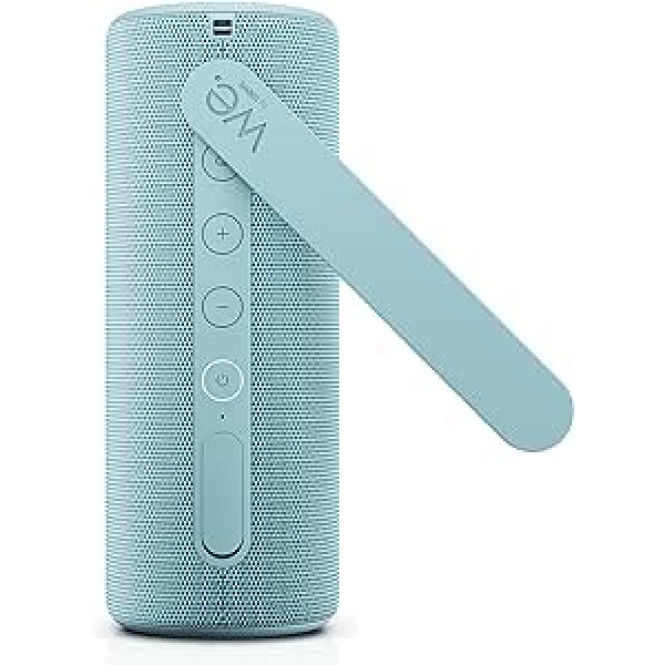 MĒS. autors Lēvs. Hear 1 Aqua Blue āra/iekštelpu Bluetooth skaļrunis, 40 W, ūdensizturīgs, pārnēsājams, uzlādējams Bluetooth skaļrunis, kristāldzidra audio kvalitāte, ilgs darbības laiks, IPX6