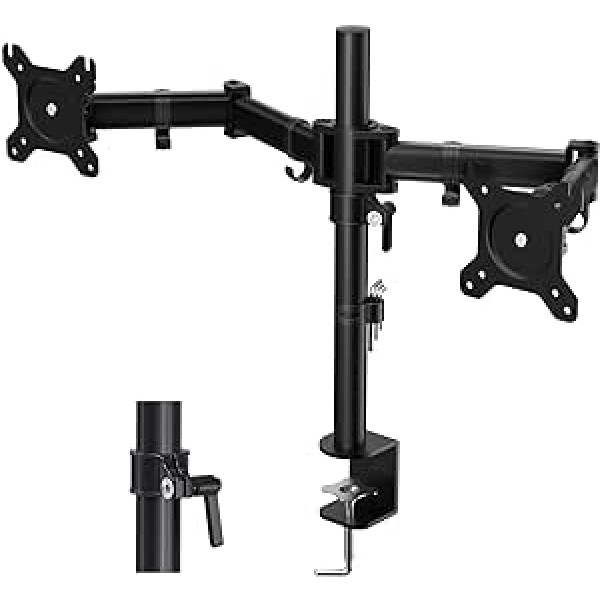 HFTEK - Monitor TV Desk Mount Bracket for Screens from 13 to 27 Inch - VESA 75/100 (HF29DB)