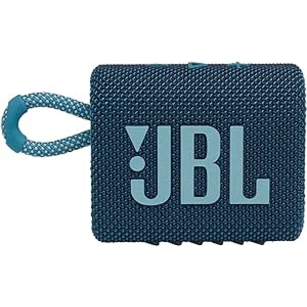 JBL Go 3: pārnēsājams Bluetooth skaļrunis, iebūvēts akumulators, ūdensnecaurlaidīgs un putekļu necaurlaidīgs, zils JBLGO3BLUAM