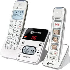 Geemarc Mobility Pack – Duo von verstärkten schnurlosen Telefonen mit Anrufbeantworter und großen anpassbaren Fototasten für Senioren – Geringer bis mittlerer Hörverlust – DE versija