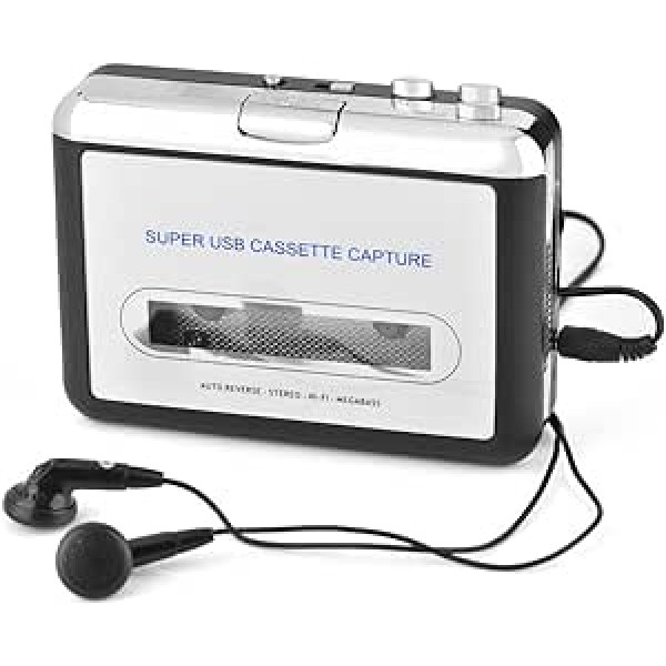 USB kasetės į MP3 keitiklis, kasečių grotuvas, kasečių grotuvas su ausinėmis, garso įrašymo muzikos grotuvas, USB kasetės į kompiuterį keitiklis MP3 CD perjungikliu, „Plug and Play“