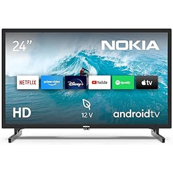 Nokia 24 collu (60 cm) HD LED televizors Smart Android televizors (12 V Camping (WLAN, trīskāršs uztvērējs DVB-C/S2/T2) — HEA24GH220 — 2023