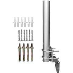 WiTi antenas masta stiprinājums 12 collu ar 2 U veida skrūvēm, mansarda āra sienas stiprinājums, universālie montāžas stieņi mājas āra antenām, piekļuves punkts