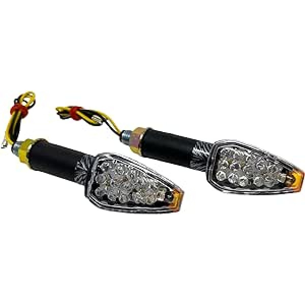 Alchemy Parts Motorrad LED Blinker - Lange mit Bernstein Tips - Carbon Optik