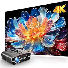 4K Projector Auto Focus Trapezoidal Correction HDR WiFi6, Daylight High Brightness Intelligent Android Projector 1200 ANSI, 5G WiFi Bluetooth 1080P FHD Projector Home Cinema Outdoor for TV Stick, PS5,