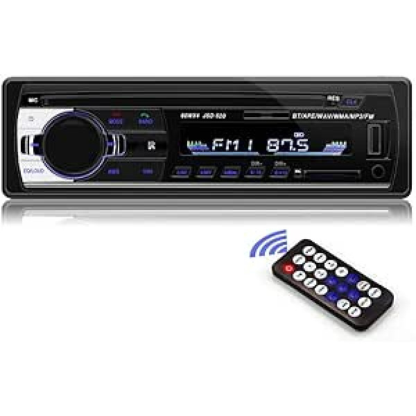 BoomBoost auto radio 12V FM, vadības paneļa radio, 1 DIN SD/USB, AUX, Bluetooth, automašīnas brīvroku radio, 520