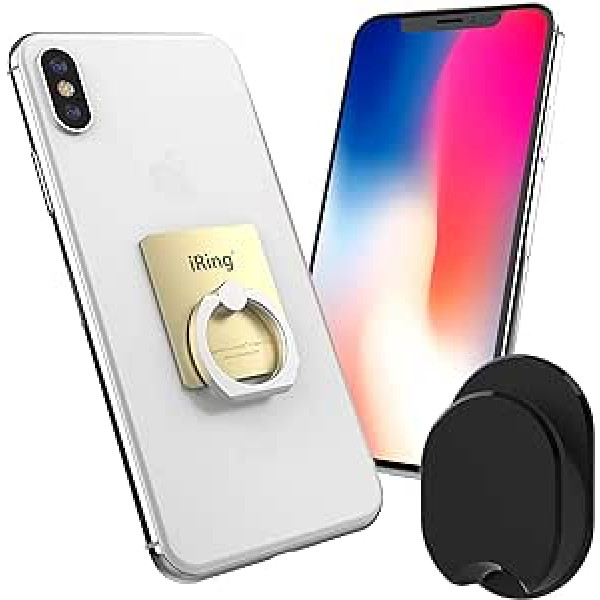 iRing Premium Style gredzena viedtālruņa tālruņa turētājs, satverams statīva automašīnas stiprinājuma pašbilde tālruņiem iPhone 6/6Plus/6S, Galaxy 5/S6/Note, Sony Xperia Z5, LG G4/Nexus 5X, Huawei G8/P8, HTC One A9/M9/Desire