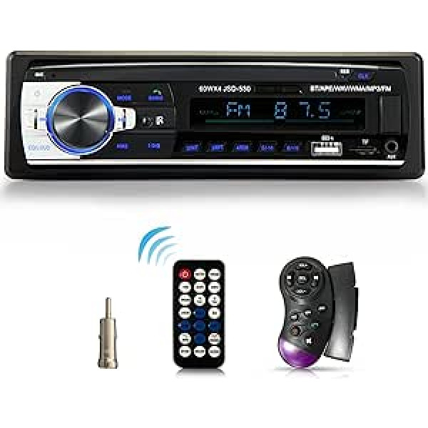 iFreGo Bluetooth brīvroku auto radio, Bluetooth auto radio ar USB/AUX/TF/MP3 atskaņotāju, FM auto radio ar stūres tālvadības pulti, 1 DIN RDS 60WX4, multivides mūzika