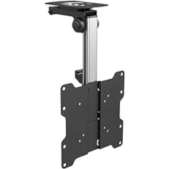 PureMounts PM-SLOPE-37 Premium Deckenhalterung für Fernseher, optimāls für Dachschrägen, neigbar max. 105°, augstais slīpums, traglasts: maks. 20kg, VESA bis 200x200, universell