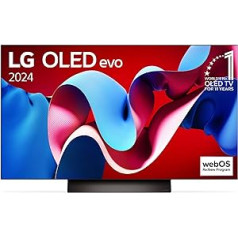 LG OLED48C47LA televizors 48 collu (121 cm) OLED evo Fernseher (α9 Gen7 4K AI-Prozessor, Dolby Vision, 120 Hz) [Modelljahr 2024]