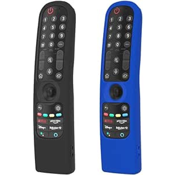 Pack of 2 LG Magic Control 2022/2023 MR22GA/MR23GN Compatible with Remote Control LG TV, MR22GN, MR21GA, OLED QLED Remote Control Case, LG Smart TV Magic Control Protective Case (Black + Blue)