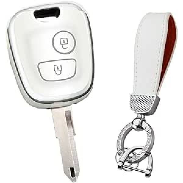 HIBEYO Flip Key automašīnas atslēgas maciņš der Citroen C1 C4 Berlingo Xasara Picasso Cover aizsargatslēgas maciņam Peugeot 107 207 307 priekš Toyota Aygo Key Shell sudraba balts