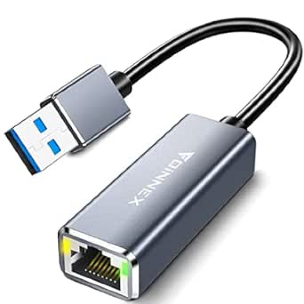 USB 3.0 uz Ethernet adapteris, USB A uz Gigabit Ethernet LAN klēpjdatoru tīkla adapteris, USB uz RJ45 interneta pārveidotājs saderīgs ar MacBook Air/Pro, Surface, NS, piezīmjdatoru ar Windows, Mac, Linux