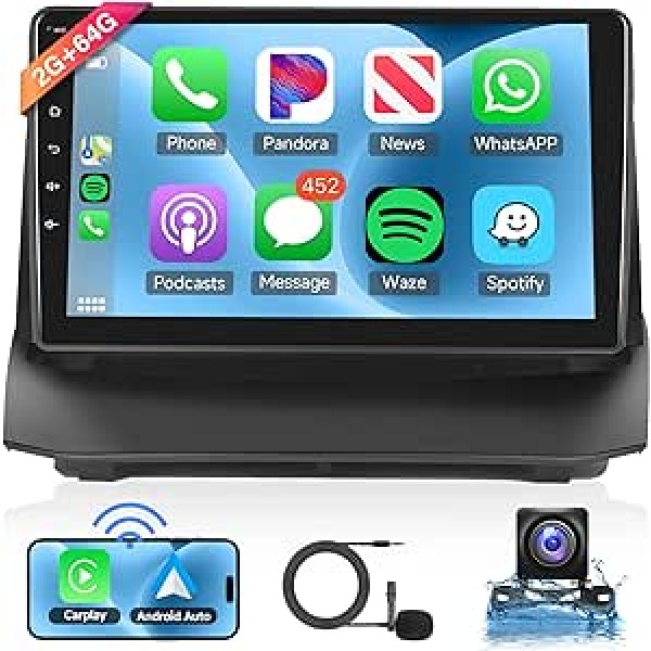 2G + 64G Android Car Radio 2 DIN for Ford Fiesta 2009-2017 ar Wireless Apple Carplay Android Car GPS Navigation WiFi 9 collu Car Radio ar Mirror Link Bluetooth FM/RDS/DAB/DVR Stūres vadību