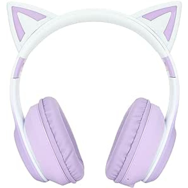 Bluetooth Cat Ears bezvadu salokāmas spēļu austiņas ar LED gaismu (violeta)