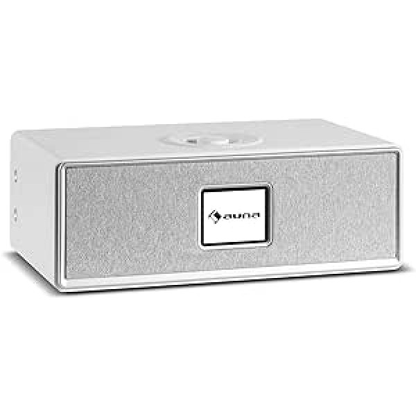 AUNA Simpfy Wireless Speaker, Internet Radio Tuner/DAB+/FM Bluetooth Function HCC Screen: 2.8 Inch LCD Color Display, UNDOK App Control, AUX Input, Line Output, USB Port, White