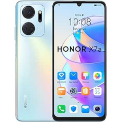 HONOR X7a mobilais tālrunis atbloķēts, 6,74 collu 90 Hz pilnskata displejs, 50 MP četrkāršu kamera ar 5330 mAh akumulatoru, 4 GB+128 GB, Android 12 titāna sudrabs